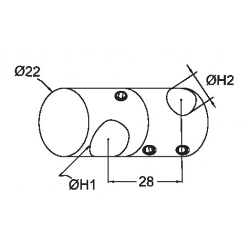 Round Bar Holder 14mm dia to x 14mmdia Grade 316 